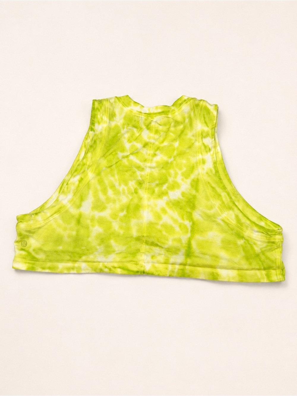 Lululemon Oversized 4 Neon Yellow Tie Dye High Neck Crop Tank Top - Picture 2 of 5